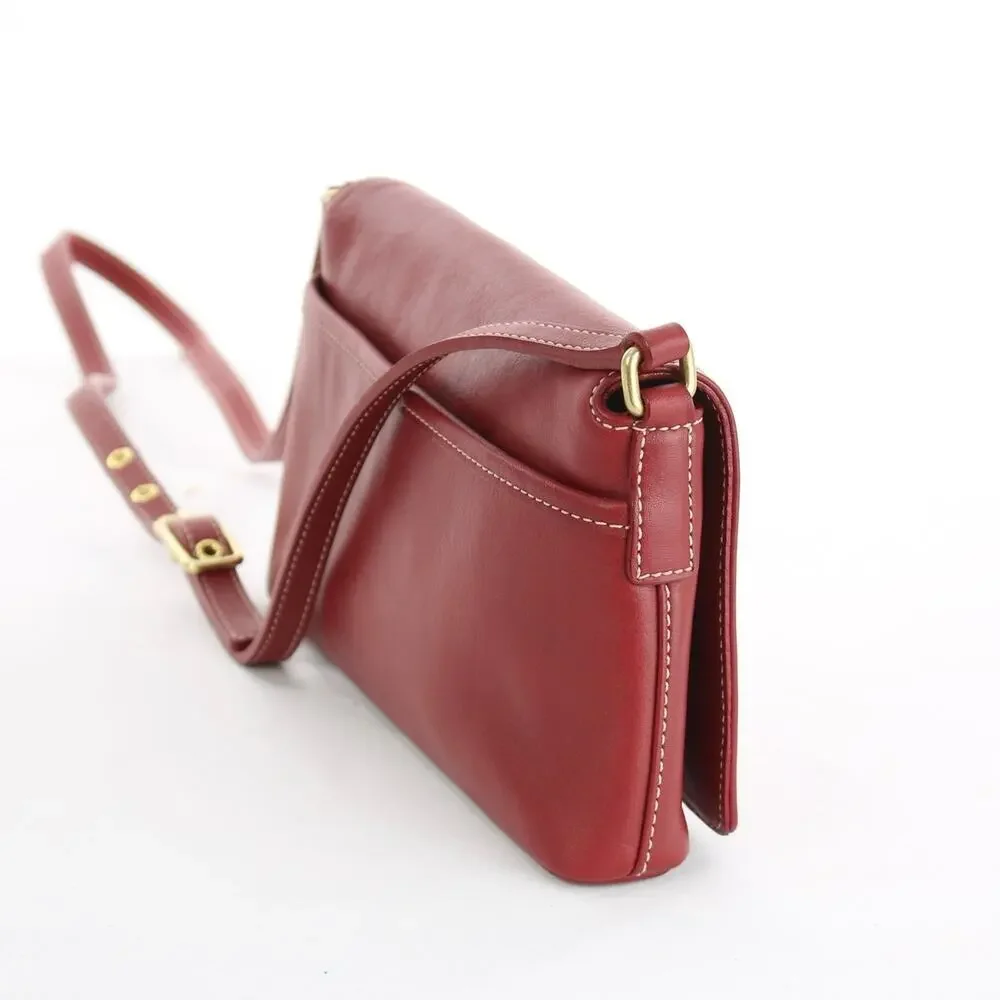 Coach Vintage Legacy West Demi Flap Red Slim Leather Crossbody Bag